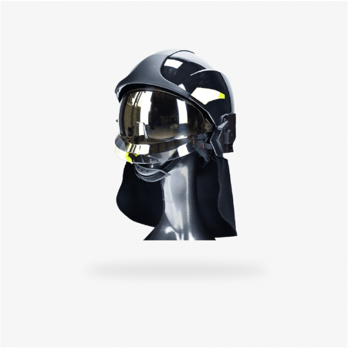 CASCO ESTRUCTURAL VULCAN NEO MnO. NEGRO CON GAFAS TRANSPARENTE CON VISOR DORADO (188081108610) (4 Unidades)