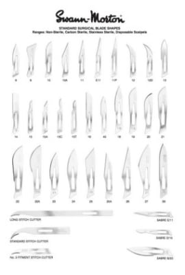 Hoja Bisturí Acero Carbono, Swann-Morton