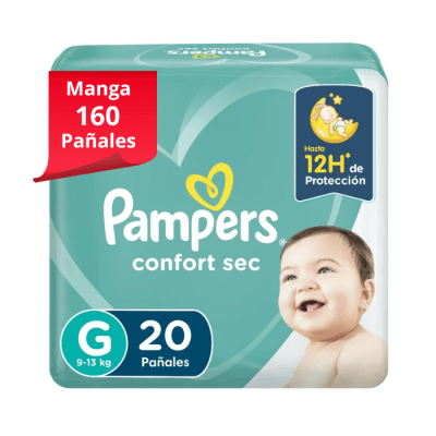 Manga 8 Pampers Confort Sec Talla G 20 UN.