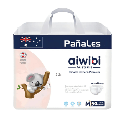 Pañales Aiwibi Premium Talla M 30 un.