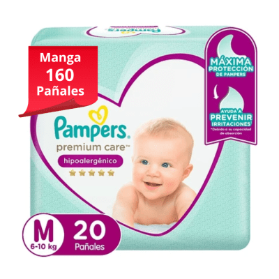 Manga 8 Pampers Premium Care Talla M 20 UN.