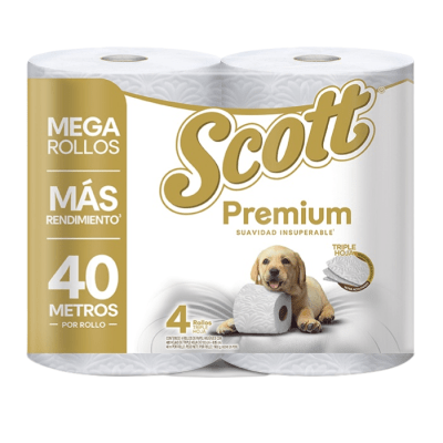 Papel Higiénico Scott Premium Triple Hoja 40 m 4 Rollos1