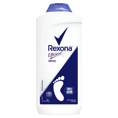 Talco desodorante para pies Rexona Efficient 200 g.