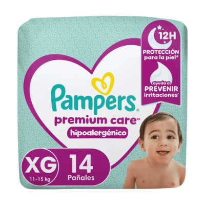 Pañales Pampers Premium Care Talla XG 14 un.