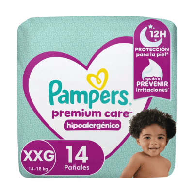 Pañales Pampers Premium Care Talla XXG 14 un.1