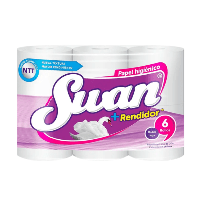 Papel higiénico Swan Doblemente Blanco 20 mt 6 rollos.