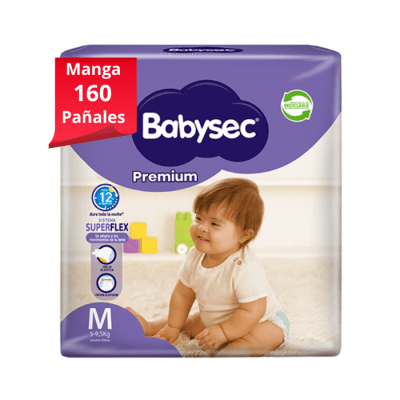 Manga 8 Paq. Babysec Premium Talla M 20 un.