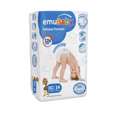 Pañales Emubaby Premium Talla XG 14 un.