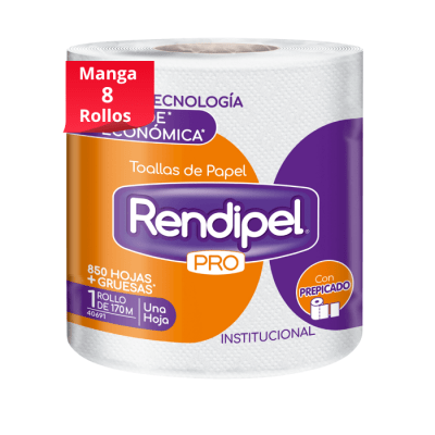 Manga Toalla de papel Rendipel Pro hoja gruesa simple 170 m 8 Rollos1