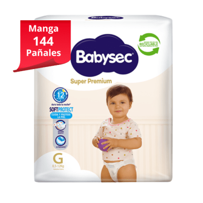 Manga 8 Babysec Super Premium Talla G 18 un.