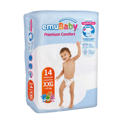 Pañales Emubaby Premium Comfort Talla XXG 14 un.