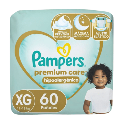 Pañales Pampers Premium Care Talla XG 60 un.