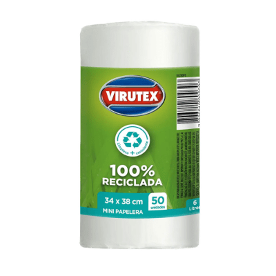 Bolsa de Basura Blanca Mini Papelera 34 x 38 cm Virutex 50 un.1