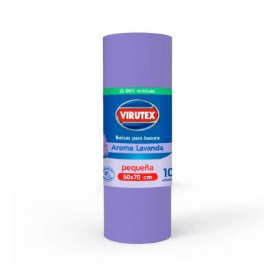 Bolsa de basura pequeña 50 x 70 cm Aroma Lavanda Virutex 10 un.