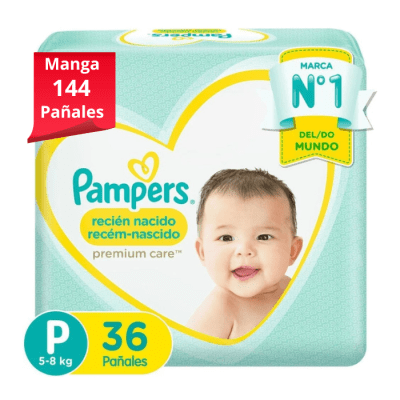 Manga 4 Paq. Pampers Premium Care Talla P 36 un.1