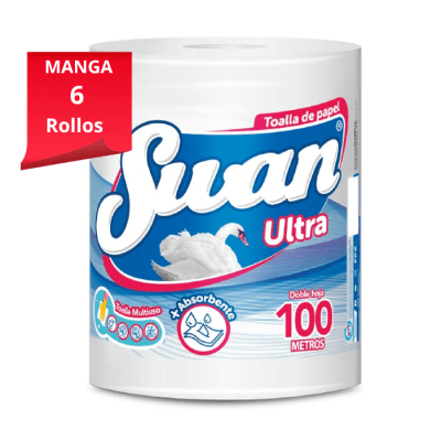 Manga Toalla de Papel Swan Ultra100 mt 6 Rollos.1