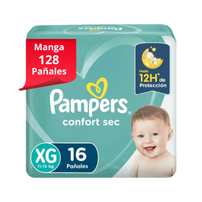 Manga 8 Pampers Confort Sec Talla XG 16 un.