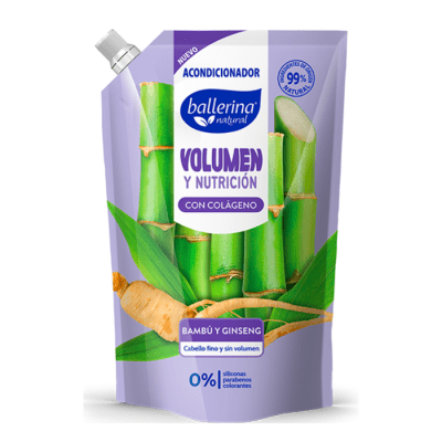 Acondicionador Ballerina Volumen y Nutrición Con Colágeno Doypack 750 ml1