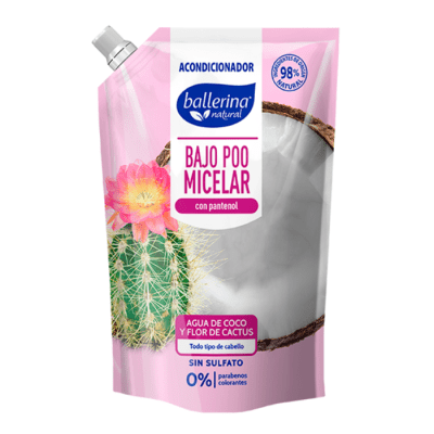 Acondicionador Ballerina Bajo Poo Micelar Doypack 750 ml.1