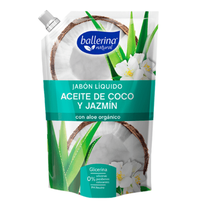 Jabón Líquido Ballerina Aceite de Coco y Jazmín 750 ml.