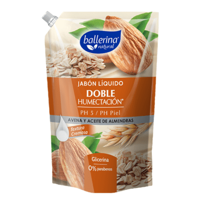 Jabón Líquido Ballerina Avena y Aceite de Almendra 750 ml.