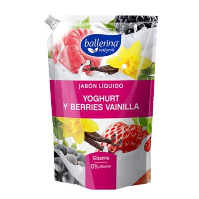 Jabón Líquido Ballerina Yoghurt & Berries Vainilla 650 ml.