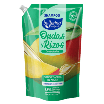shampoo Ballerina Ondas & Rizos Controlados Doypack 750 ml.1