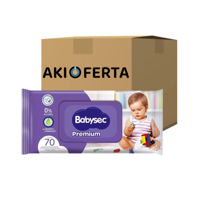 Caja 12 Paq. Toallitas Húmedas Babysec Premium 70 un.