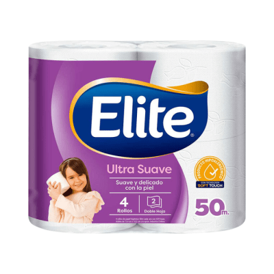 Papel Higiénico Elite Doble Hoja Ultra 50 mt 4 rollos.