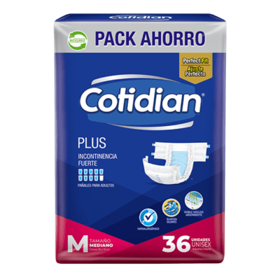 Pañales Adulto Cotidian Plus Talla M 36 un.1