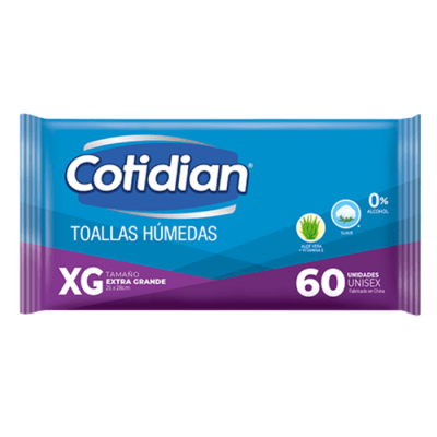 Toallas Húmedas Adulto Cotidian XL 60 un.1