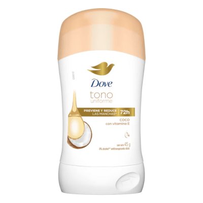Desodorante Barra Mujer Dove Tono Uniforme Coco 45 g.