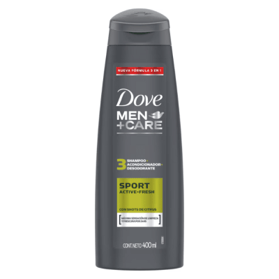 Shampoo Dove Men 3 en 1 Sports Activ Fresh 400 ml.