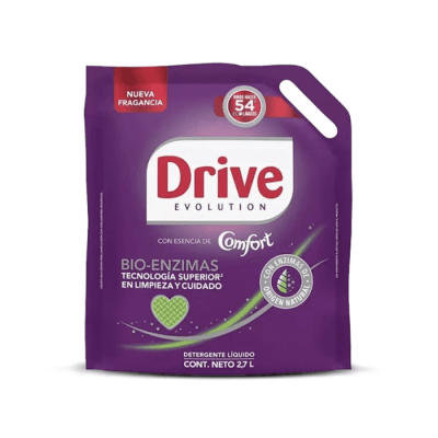 Detergente Líquido Drive Bio-Enzimas Comfort Recarga 2,7 L.1