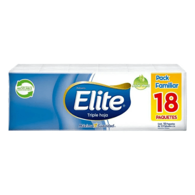 Pañuelos Desechables Elite Pack Familiar Triple Hoja 18 un.1