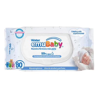 Toallas Húmedas Emuwipes Water 80 un.