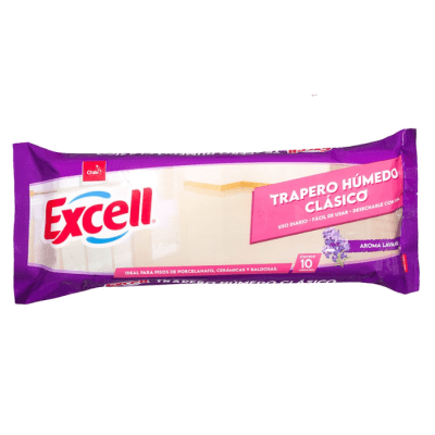Trapero Húmedo Todo Piso Excell Lavanda 10 un.