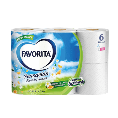 Papel Higiénico Favorita Sensación 22 mt 6 rollos.1