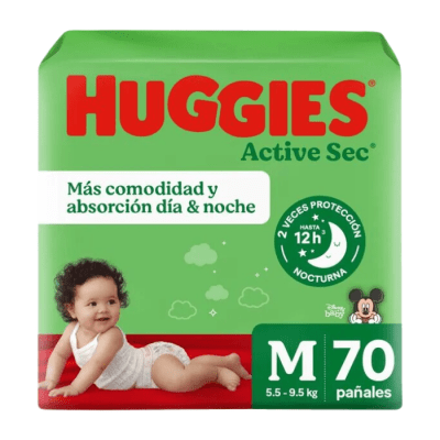 Pañales Huggies Active Sec Talla M 70 un.1