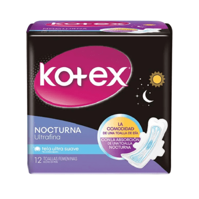 Toallas Higiénicas Kotex Nocturna Ultrafina 12 un.1