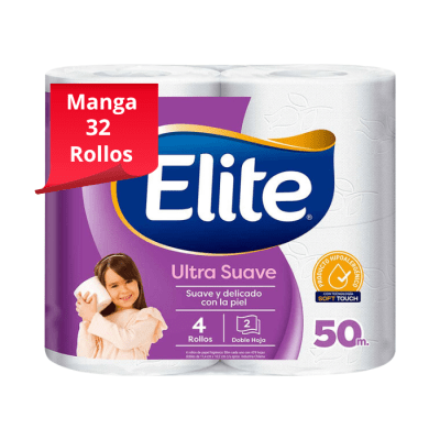 Manga Papel Higiénico Elite Doble Hoja 50 mt 32 rollos.