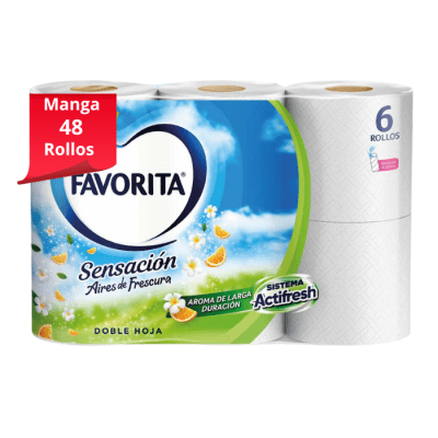 Manga Papel Higiénico Favorita Sensación 22 mt 48 Rollos.1