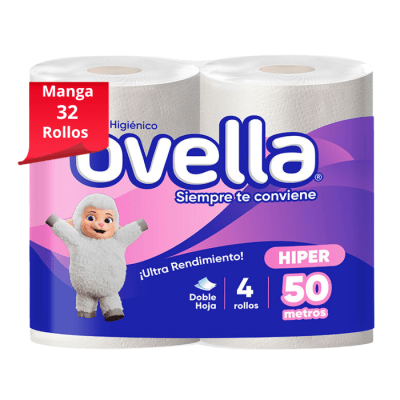 Manga Papel Higiénico Ovella Doble Hoja 50 mt 32 Rollos.1