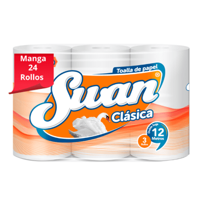 Manga Toalla de Papel Swan 12 mt 24 Rollos.
