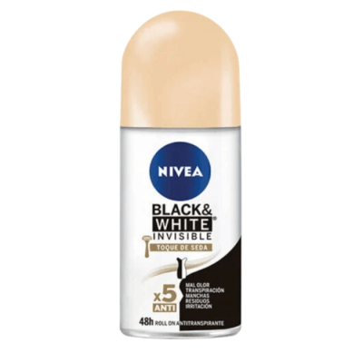 Desodorante Roll on Nivea Mujer Black & White Toque de Seda 50 ml.1