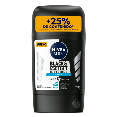 Desodorante Barra Nivea Men Black & White Fresh 54 g.