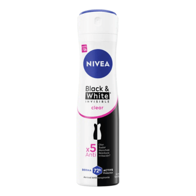 Desodorante Spray Nivea Mujer Black & White Invisible Clear 150 ml.1