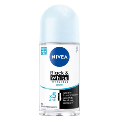 Desodorante Roll on Nivea Mujer Black & White Pure 50 ml.1