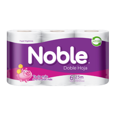 Papel Higiénico Noble Doble Hoja 23 mt 6 rollos.1