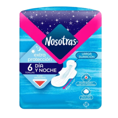 Toallas Higiénicas Nosotras Extra Protección Día y Noche 6 un.